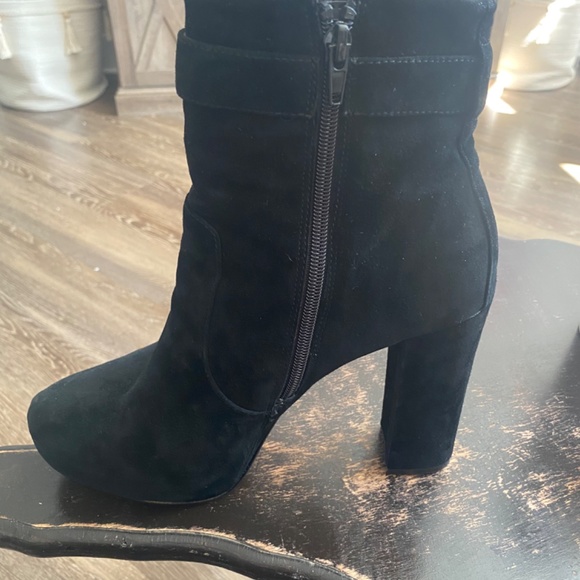 Express Genuine Suede Platform Buckle Boots - Picture 5 of 14